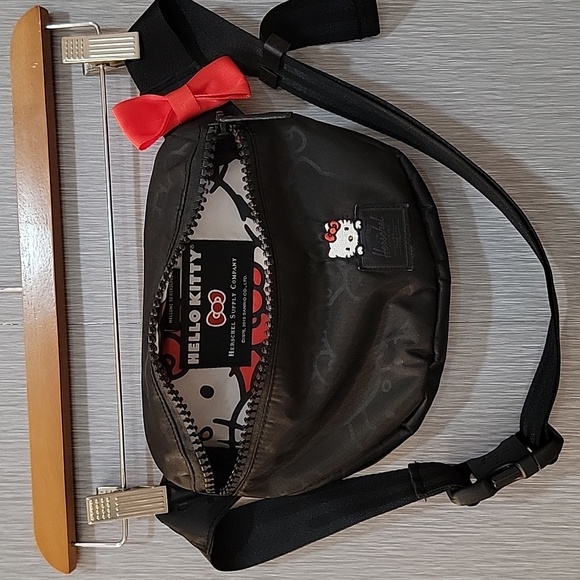 Herschel x Hello Kitty Black Belt Bag with Red Bow